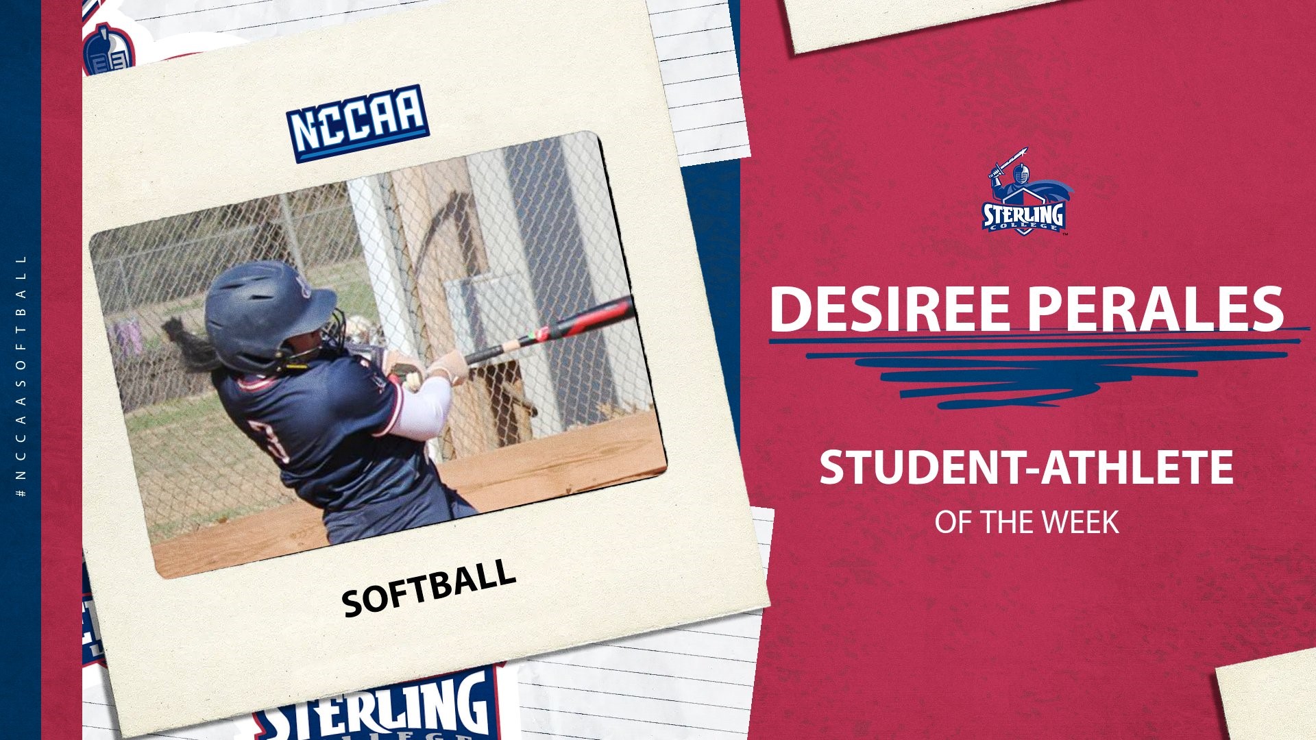 Perales Claims NCCAA Softball Student-Athlete of the Week