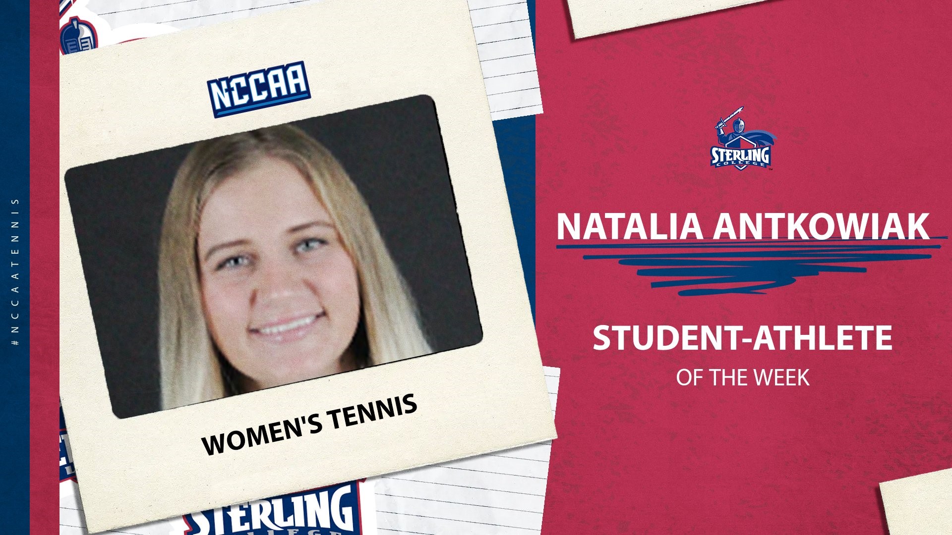 Antkowiak Selected as NCCAA Women's Tennis Student-Athlete of the Week